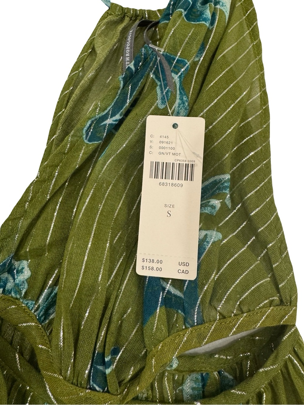 Anthropologie Green Floral Halter Maxi Dress - Picture 15 of 16